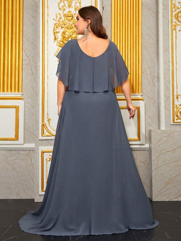 Giffniseti Plus Contrast Guipure Lace Formal Dress