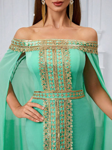 Giffniseti Women'S Vintage Style Lace Off Shoulder Formal Evening Party Dress