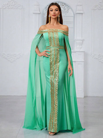 Giffniseti Women'S Vintage Style Lace Off Shoulder Formal Evening Party Dress