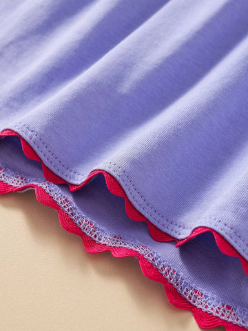 Girl Casual Cotton Sleeveless Dress, Cartoon Floral Embroidery Design, Breathable And Fashionable For Summer