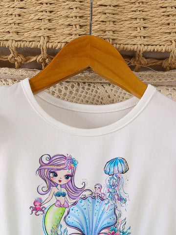 Girl Mermaid Style Mesh Dress, Cute & Elegant Design, Suitable For Girls Party Wear In Summer