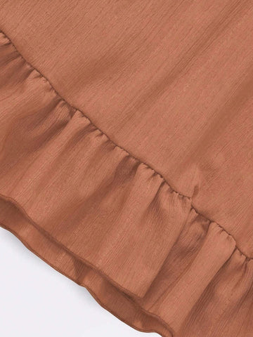 Girls 2pcs Ruffle Hem Cami Dress