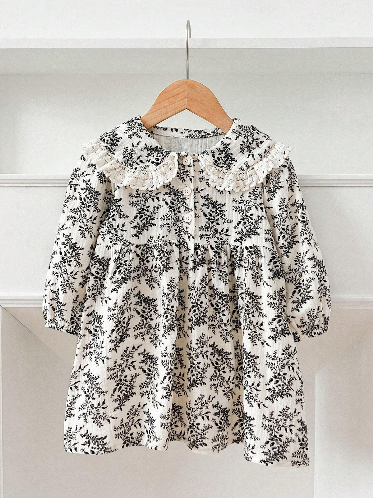 Girls Autumn Ditsy Floral Princess Long Sleeve Dress