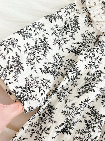 Girls Autumn Ditsy Floral Princess Long Sleeve Dress