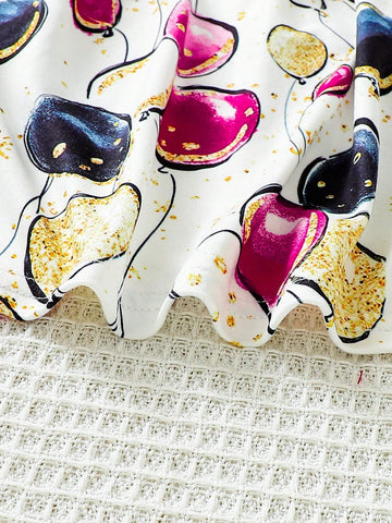 Girls" Balloon Printed Flutter Sleeve Dress, Age 3-7