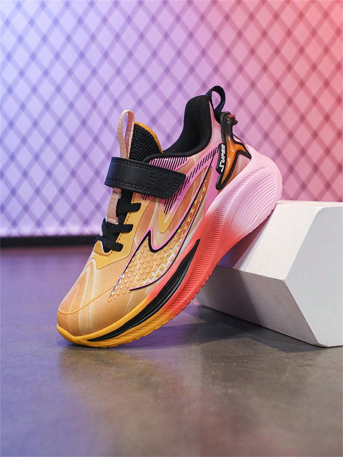 Girls' Basketball Shoes, New Autumn Kids Shoes Anti-Slip Breathable Solid Soft Bottom Sports Sneakers