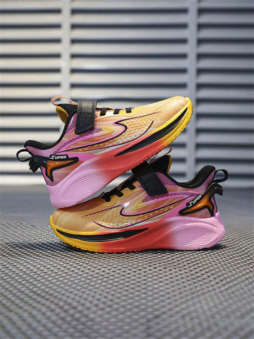 Girls' Basketball Shoes, New Autumn Kids Shoes Anti-Slip Breathable Solid Soft Bottom Sports Sneakers