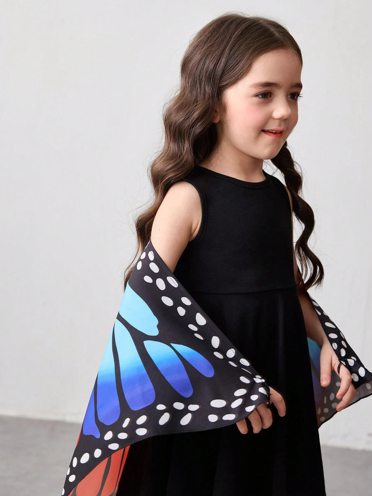 Girls Butterfly Graphic Knit Form-Fitting Dress
