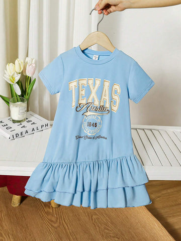 Girls' Casual T-Shirt Dress For Daily Wear Or Back To School, Summer