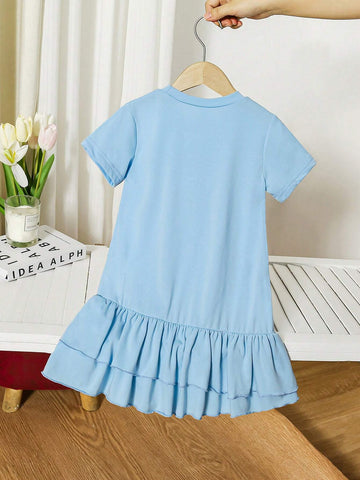Girls' Casual T-Shirt Dress For Daily Wear Or Back To School, Summer