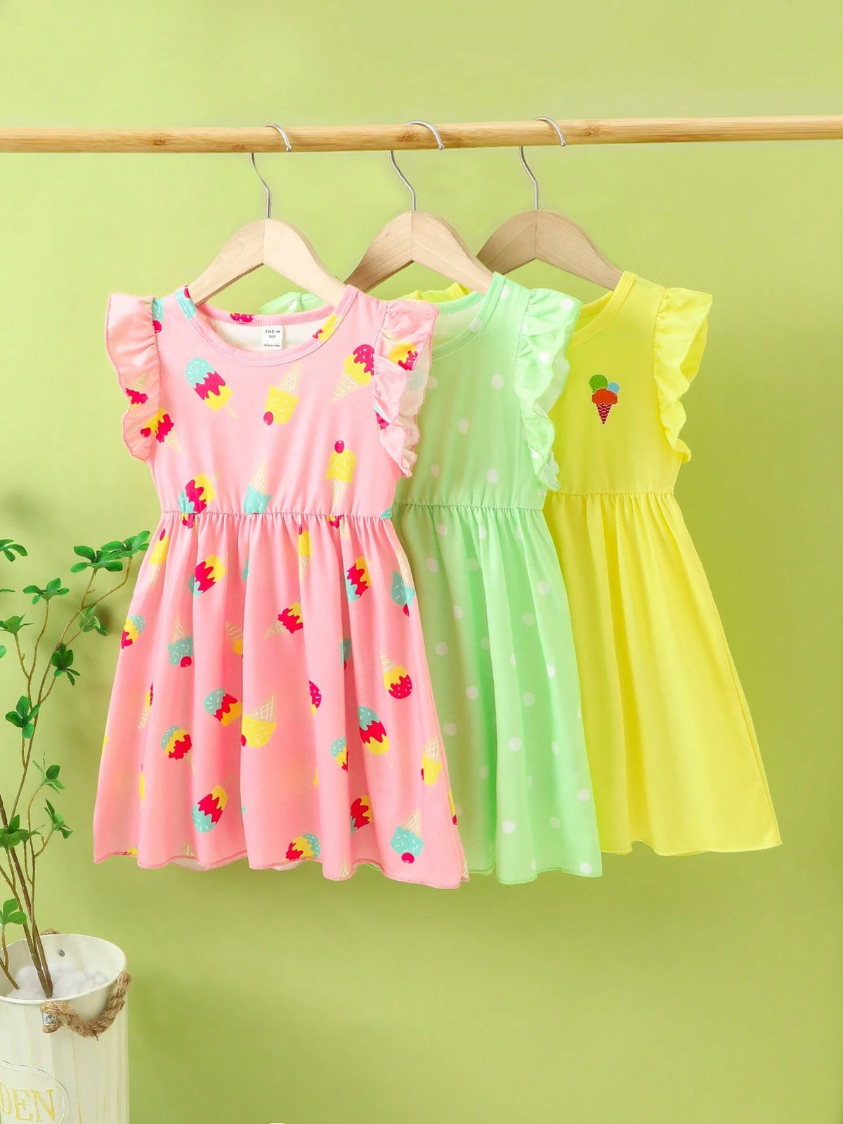 Girls Casual Comfortable Multi-Color Dress Set