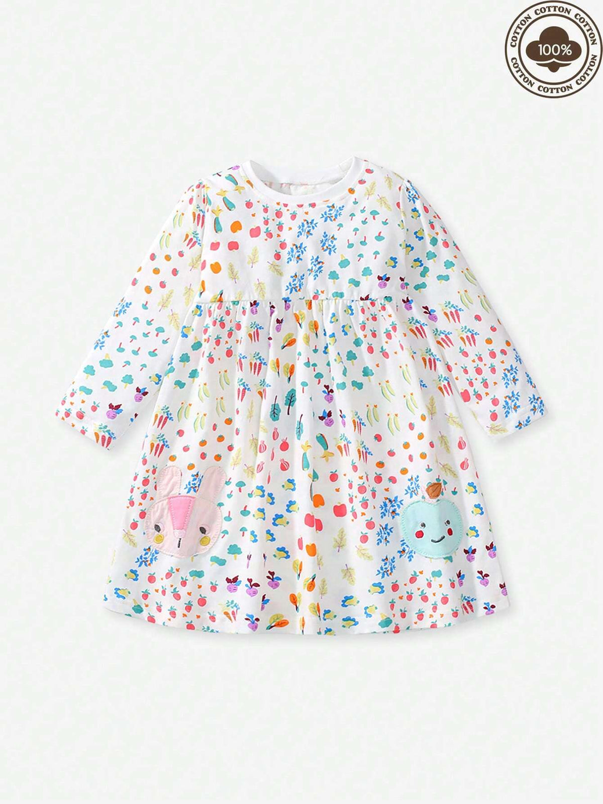 Girls' Casual Cotton Princess Dress For Autumn