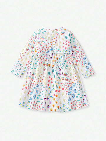 Girls' Casual Cotton Princess Dress For Autumn
