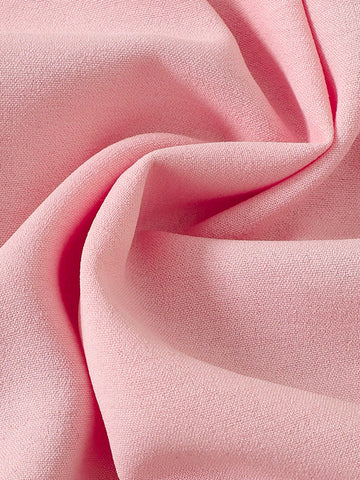 Girls Casual Solid Pink Long Sleeve Dress