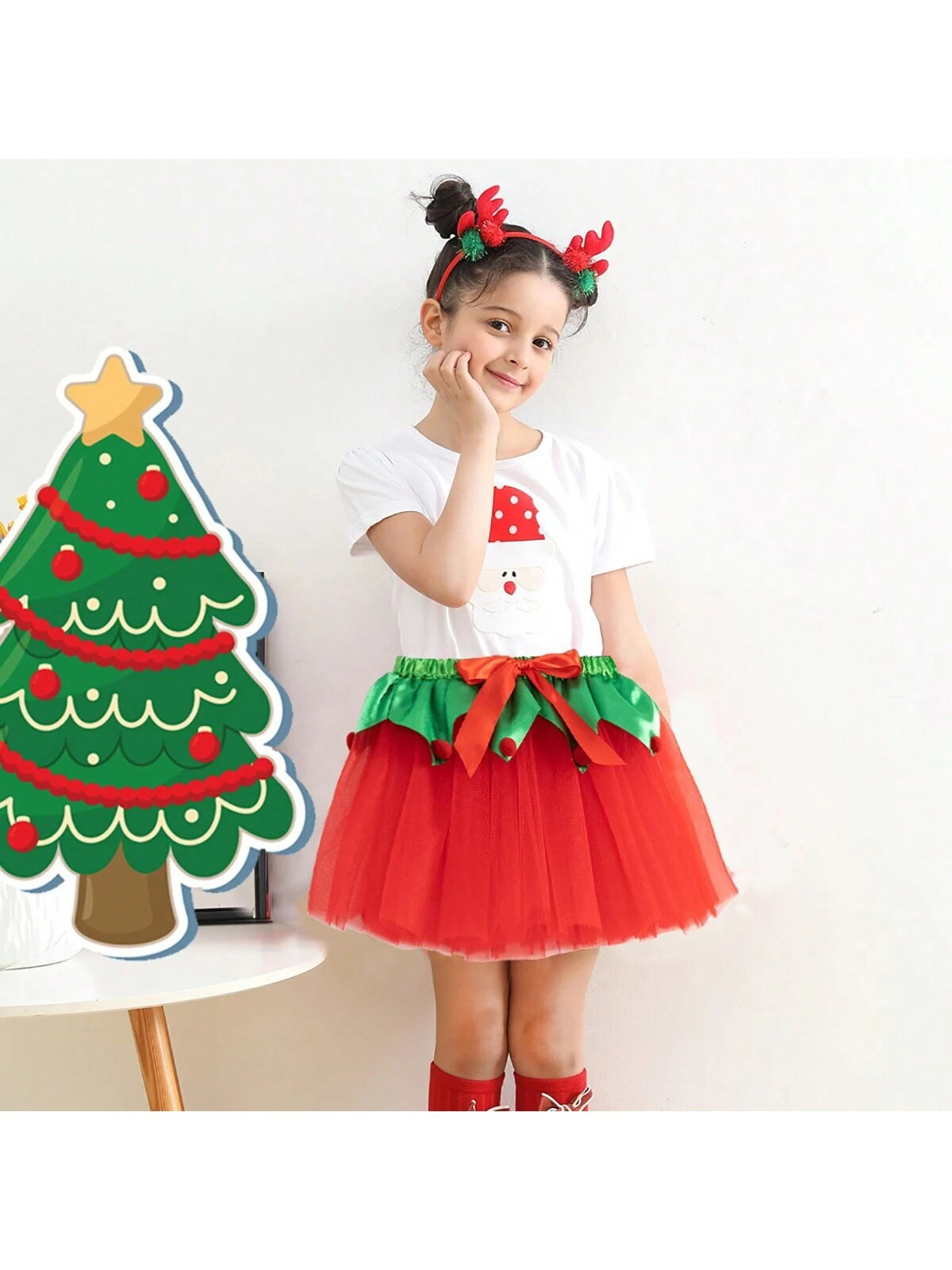 Girls' Christmas Sequins Tutu Skirt, Fashion Versatile