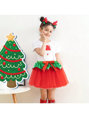 Girls' Christmas Sequins Tutu Skirt, Fashion Versatile