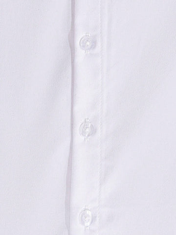 Girls Classic Lantern Sleeve Ruffle Collar White Short Sleeve Blouse, Suitable For School Activities, Parties, Performances And Formal Occasions