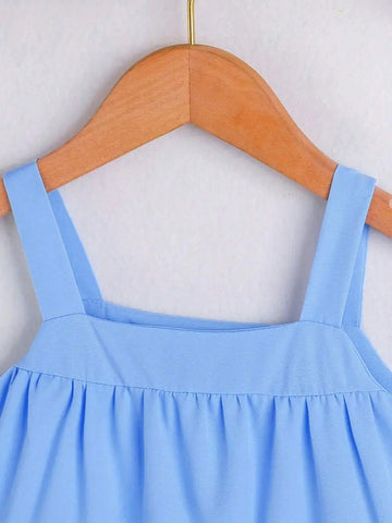 Girls' Colorblock Print Spaghetti Straps Cami Dress - Cute And Stylish Summer Outfit