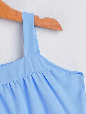 Girls' Colorblock Print Spaghetti Straps Cami Dress - Cute And Stylish Summer Outfit