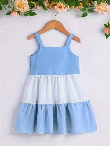 Girls' Colorblock Print Spaghetti Straps Cami Dress - Cute And Stylish Summer Outfit