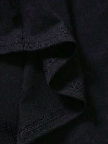 Girls" Colorful Funny Printed Short Sleeve Outfit For Spring, Summer And Autumn