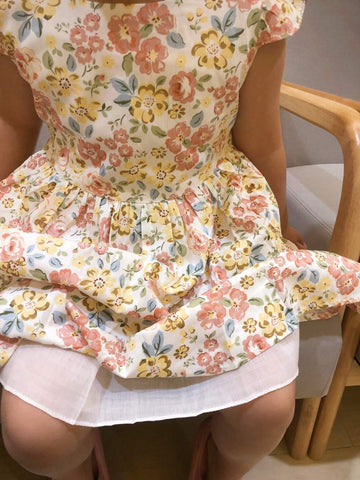 Girls" Cotton Sleeveless Flower Casual Fashion Princess Dress For Summer