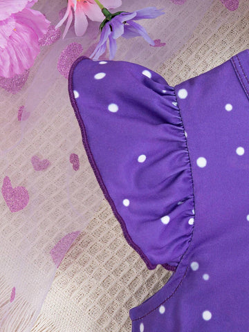 Girls Cute All Over Print Ruffle Sleeves Unicorn Pattern Summer Dress