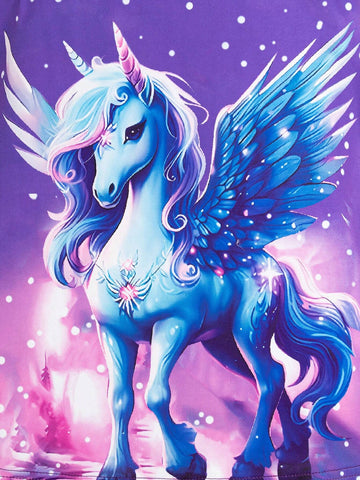 Girls Cute All Over Print Ruffle Sleeves Unicorn Pattern Summer Dress