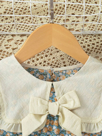 Girls' Cute Floral Print Sleeveless Dress