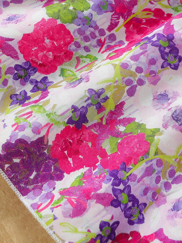 Girls' Ditsy Floral Dress With Flared Sleeves, Bohemian Style Summer Beachwear For Children