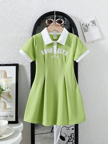 Girls' Dress 2024 Summer New Collection - Waist Slimming Casual Dress