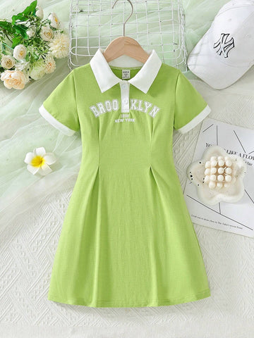 Girls' Dress 2024 Summer New Collection - Waist Slimming Casual Dress