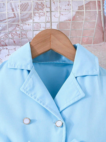 Girls" Dress 2024 Summer New Style Short Sleeve Shirt Pleated Skirt French Princess Dress Children Wear