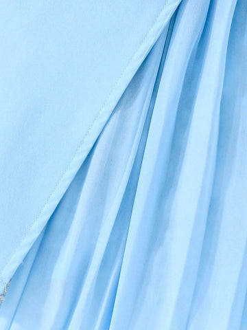 Girls" Dress 2024 Summer New Style Short Sleeve Shirt Pleated Skirt French Princess Dress Children Wear