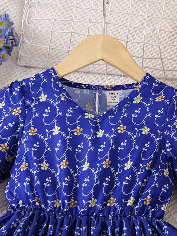 Girls' Dress With Cap Sleeves, Versatile Long Casual Dress For Daily, Vacation And Leisure, Spring And Summer New Arrival