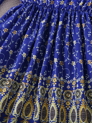 Girls' Dress With Cap Sleeves, Versatile Long Casual Dress For Daily, Vacation And Leisure, Spring And Summer New Arrival