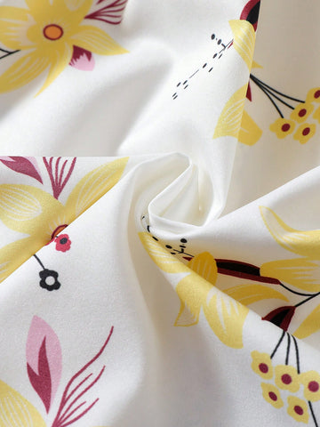 Girls Dress + Hat Set, Young Girl Floral Print Spaghetti Strap Casual Dress, Summer Dress Suitable For Gifts, Outdoor Play