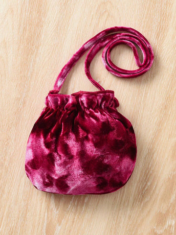 Girls Elegant Gentle Round Neck Long Sleeve Waist Ruffle Trim Solid Velvet Mid Dress, Cute Academic Festival, Winter