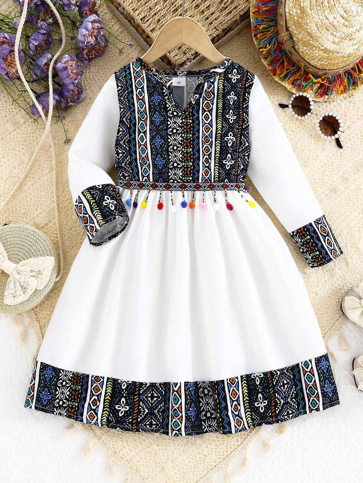 Girls Elegant Lady National Holiday Style Long Sleeve Dress