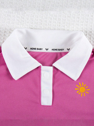 Girls' Fashion Academic Style Polo Collar Dress, Summer