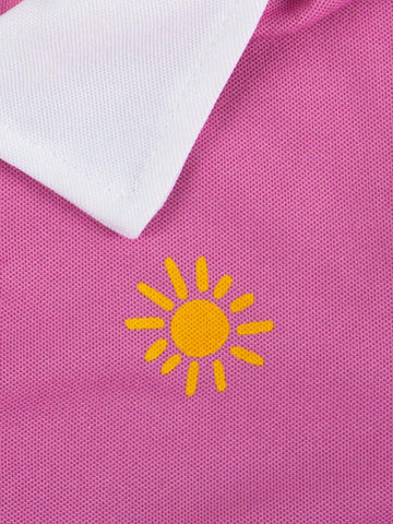 Girls' Fashion Academic Style Polo Collar Dress, Summer