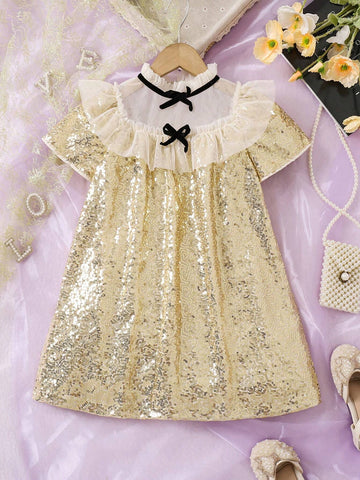 Girls' Fashion Casual Chic Elegant Lady Red Dress With Furry Fabric Patchwork, Suitable For Birthday Gift, New Year Gift