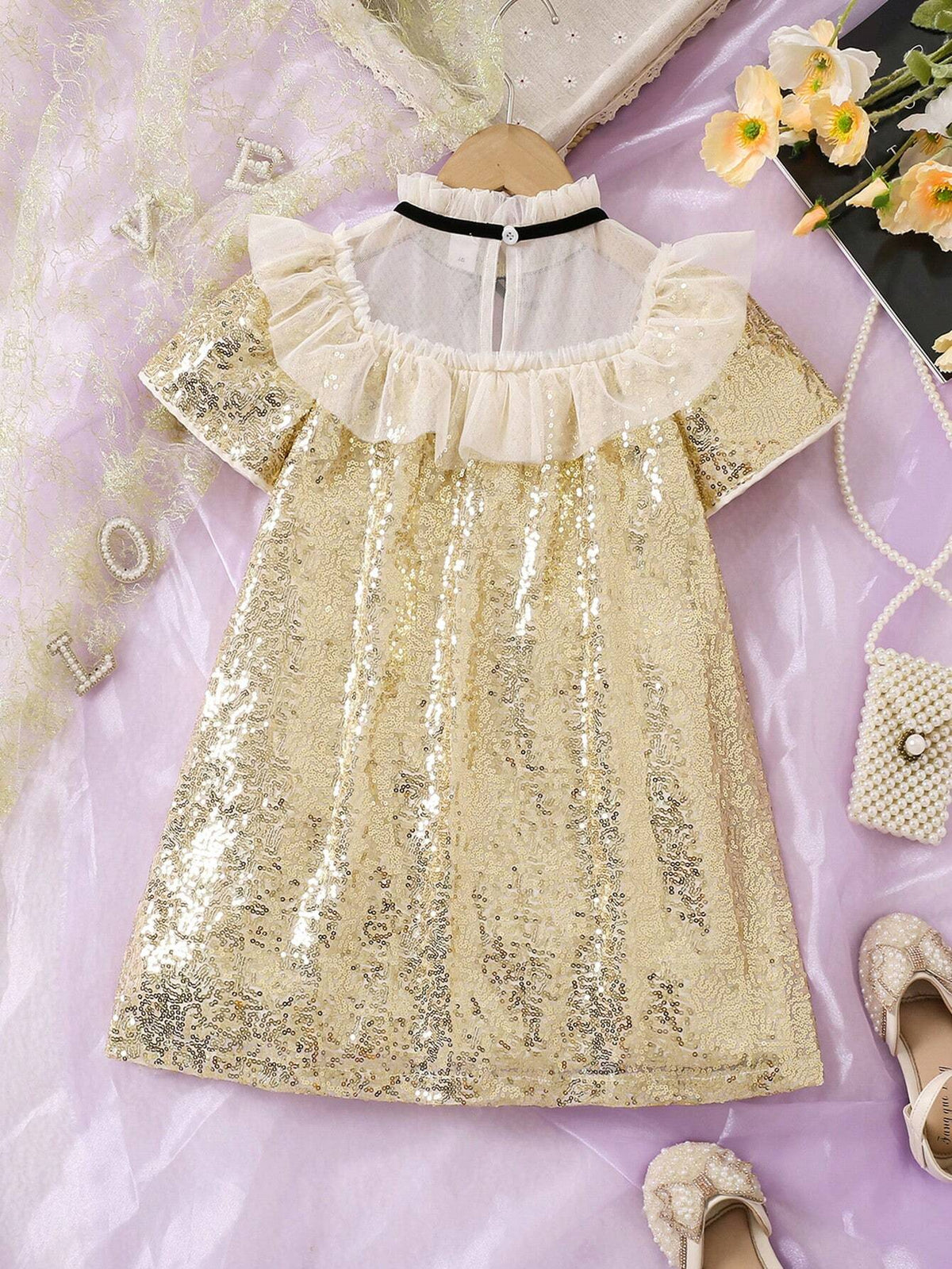 Girls' Fashion Casual Chic Elegant Lady Red Dress With Furry Fabric Patchwork, Suitable For Birthday Gift, New Year Gift