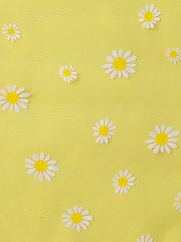 Girls' Fashion Mesh Patchwork Round Neck Bowknot Sleeveless Dress