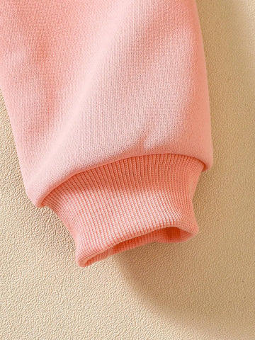 Girls' Fashion Slogan Print Casual Pullover Sweatshirt, Suitable For Spring, Autumn & Winter