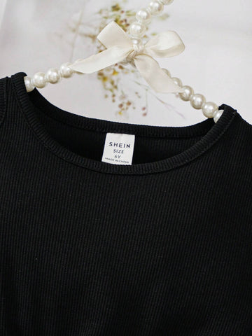 Girls Fashionable And Elegant Lace Bow Belt Sleeveless Hollow Dress Suitable For Summer Holiday Party