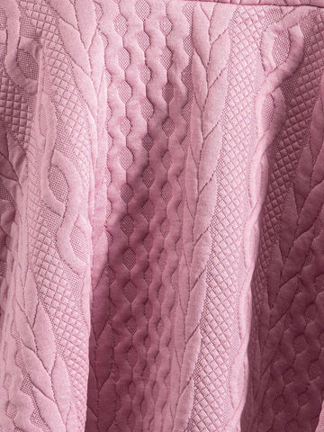 Girls' Fashionable Casual Elegant Knit Jacquard Faux Fur Fabric Colorblock Dress With Matching Beret Hat, Suitable For Birthday Gift, New Year Gift, Party, Travel, Daily Wear, Suitable For Autumn, Spring, Stylish, Trendy, Cute, Fits Girls