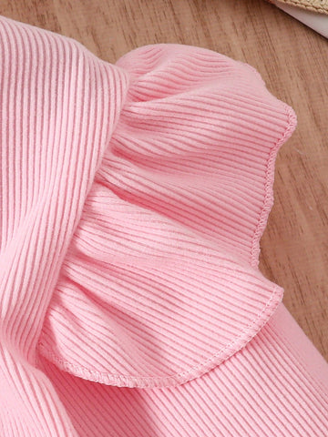 Girls Floral Print Pleated Casual Long Sleeve Dress For Spring & Autumn