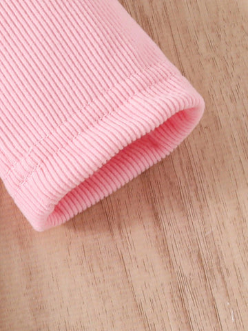 Girls Floral Print Pleated Casual Long Sleeve Dress For Spring & Autumn