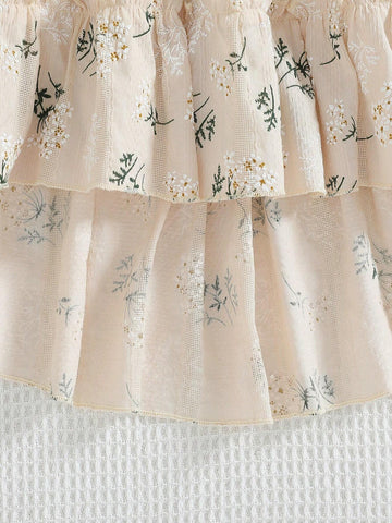 Girls' Floral Printed Dress, Spring&Fall, Elegant Style